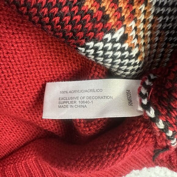 Carolyn Taylor Christmas Sweater XL Red White Snowman Snowflakes Long Sleeve - Picture 10 of 12